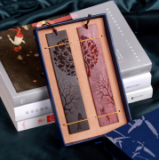 黑檀木 中国风复古书签 两件礼盒装 红木书签 礼品定制